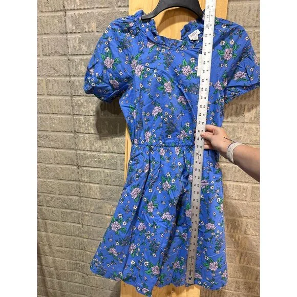 J. Crew Womens Floral Blue Short Sleeve Dress Size 6 New with Tags Original Pric - Picture 10 of 13